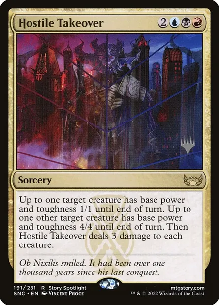 Reprise hostile, carte Magic PSNC 191p — extension Streets of New Capenna Promos
