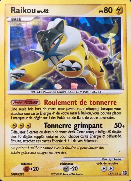 Raikou, carte Pokémon SW 16 — extension Merveilles Secrètes