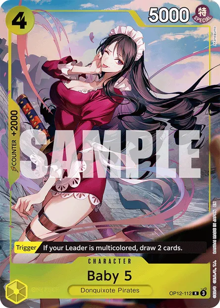 Baby 5, One Piece card OP12-112 — LEGACY OF THE MASTER set