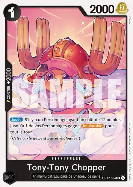 Tony-Tony Chopper, carte One Piece OP17-084 — extension LES GUERRIERS LES PLUS PUISSANTS AU MONDE
