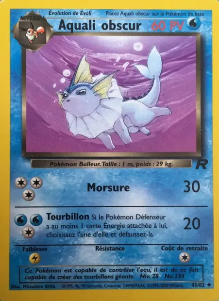 Aquali obscur, carte Pokémon TR 45 — extension Team Rocket
