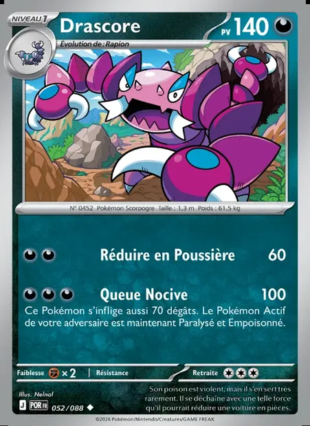 Drascore, carte Pokémon POR 052 — extension Équilibre Parfait