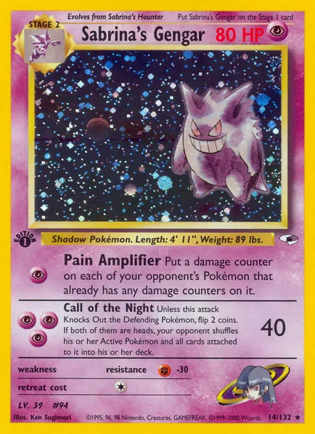 Sabrina's Gengar, carte Pokémon GH 14 — extension Gym Heroes