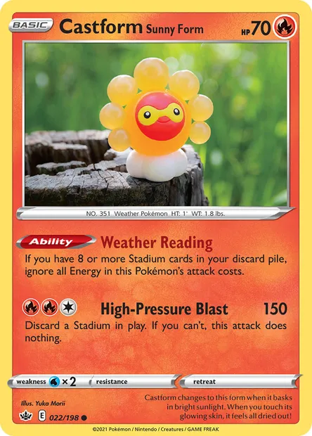 Castform Sunny Form, Pokémon card CRE 22 — Chilling Reign set