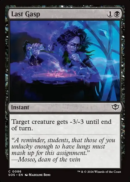 Last Gasp, Magic card SOS 86 — Secrets of Strixhaven set