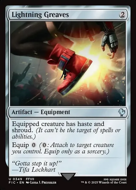 Lightning Greaves, Magic card FIC 349 — Final Fantasy Commander set
