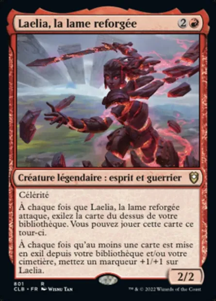 Laelia, la lame reforgée, carte Magic CLB 801 — extension Commander Légendes : la bataille de la Porte de Baldur