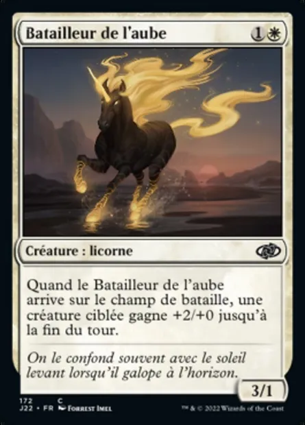 Batailleur de l'aube, carte Magic J22 172 — extension Jumpstart 2022