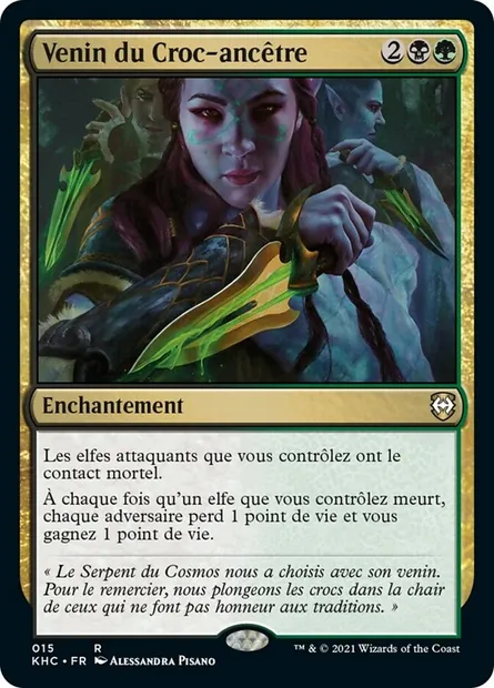 Venin du Croc-ancêtre, carte Magic KHC 15 — extension Kaldheim Commander