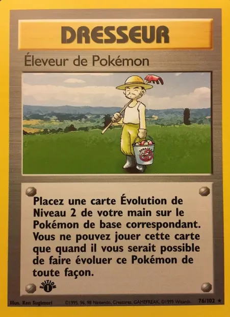 Éleveur de Pokémon, carte Pokémon BS 76 — extension Set de Base