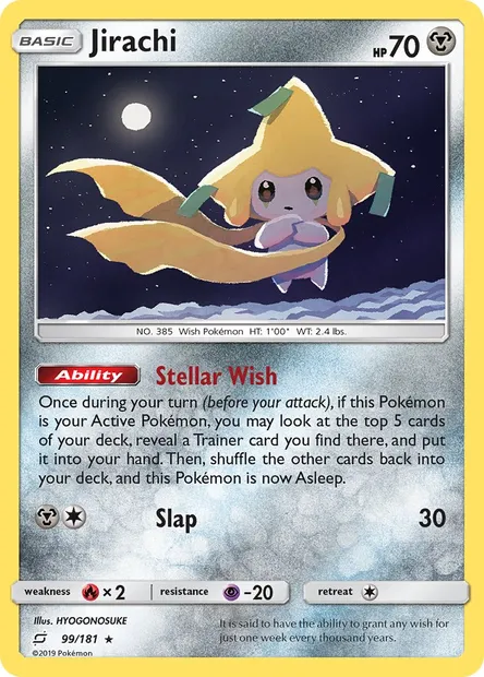 Jirachi, Pokémon card TEU 99 — Team Up set