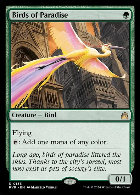 Birds of Paradise, Magic card RVR 133 — Ravnica Remastered set