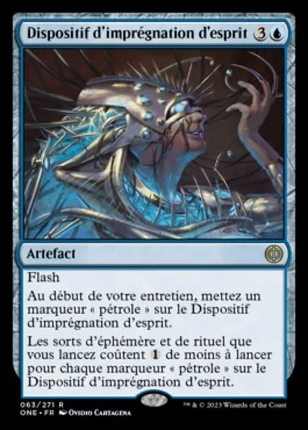 Dispositif d'imprégnation d'esprit, carte Magic ONE 63 — extension Tous Phyrexians