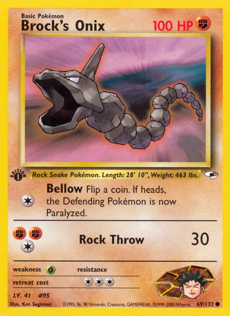 Brock's Onix, carte Pokémon GH 69 — extension Gym Heroes