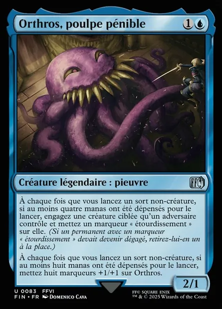 Orthros, poulpe pénible, carte Magic FIN 83 — extension Final Fantasy
