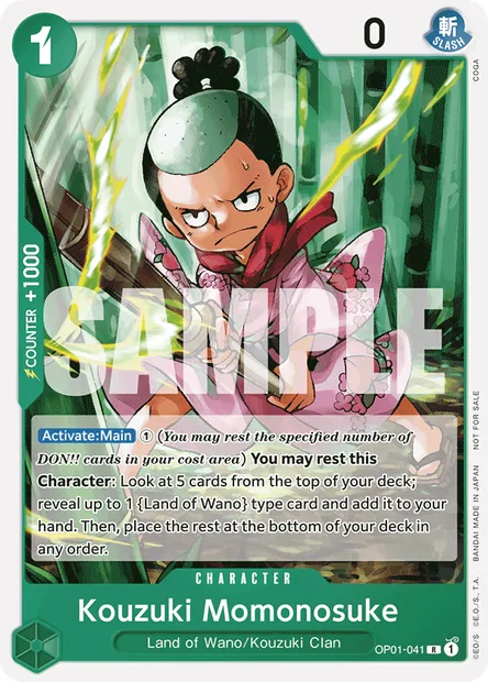 Kouzuki Momonosuke, One Piece card OP01-041 — ROMANCE DAWN set