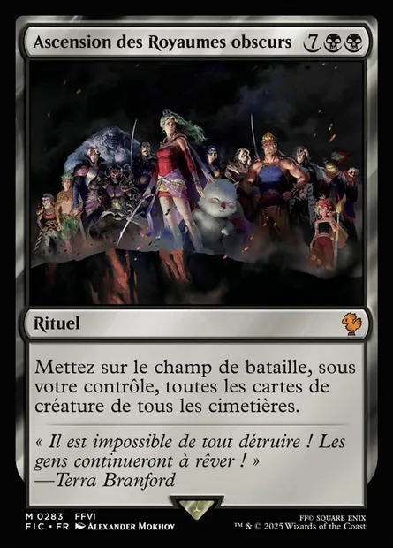 Ascension des Royaumes obscurs, carte Magic FIC 283 — extension Final Fantasy Commander