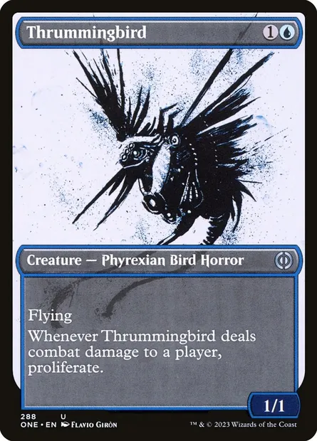 Thrummingbird, Magic card ONE 288 — Phyrexia: All Will Be One set