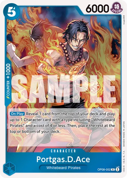 Portgas.D.Ace, One Piece card OP08-052 — TWO LEGENDS set