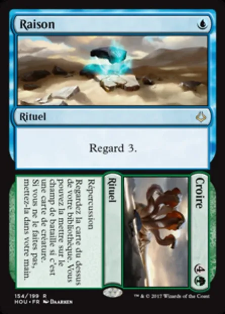 Raison // Croire, carte Magic HOU 154 — extension L’âge de la destruction