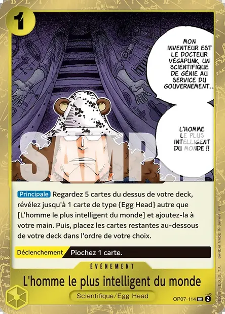 L'homme le plus intelligent du monde, carte One Piece OP07-114 — extension 500 YEARS IN THE FUTURE