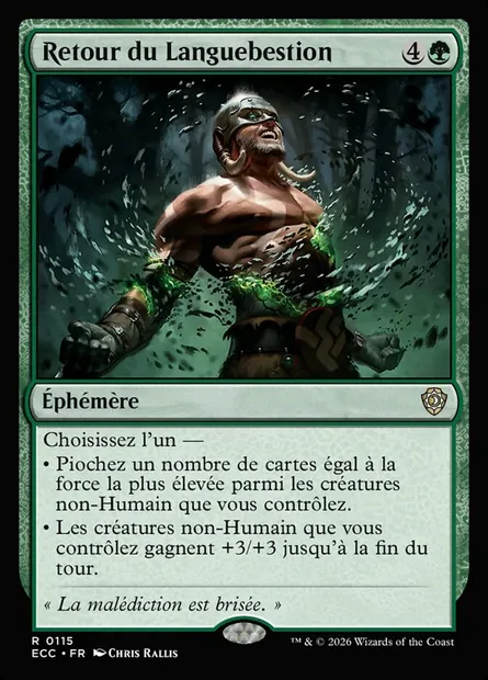 Retour du Languebestion, carte Magic ECC 115 — extension Lorwyn Eclipsed Commander