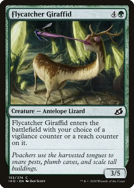 Flycatcher Giraffid, Magic card IKO 153 — Ikoria: Lair of Behemoths set