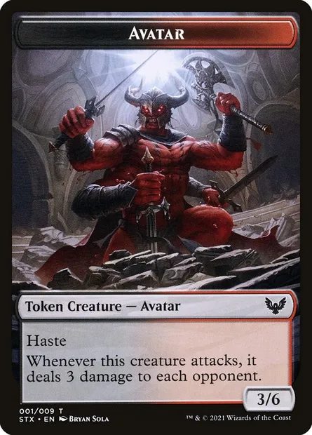 Avatar, carte Magic TSTX 1 — extension Strixhaven: School of Mages Tokens