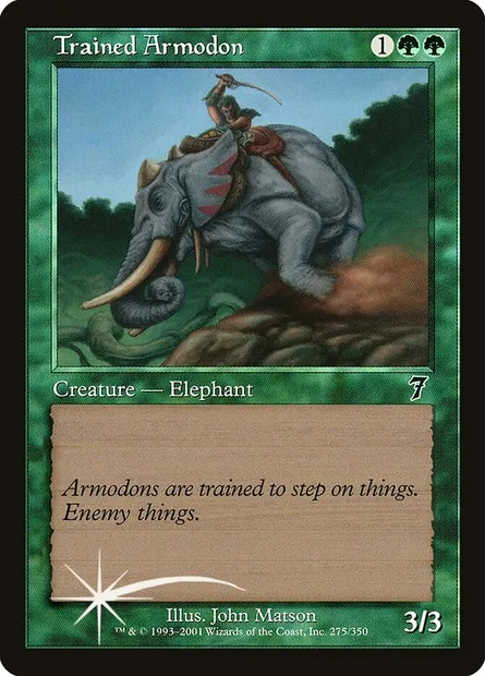 Trained Armodon, Magic card 7ED 275★ — Seventh Edition set