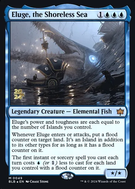 Eluge, la Mer sans rivages, carte Magic PBLB 49s — extension Bloomburrow Promos