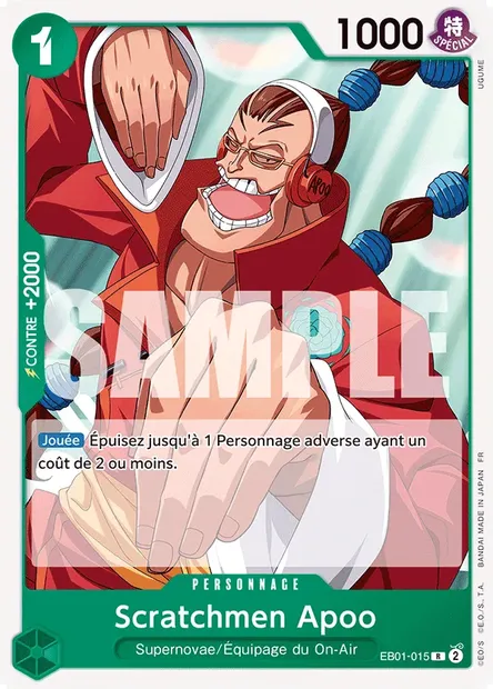 Scratchmen Apoo, carte One Piece EB01-015 — extension MEMORIAL COLLECTION