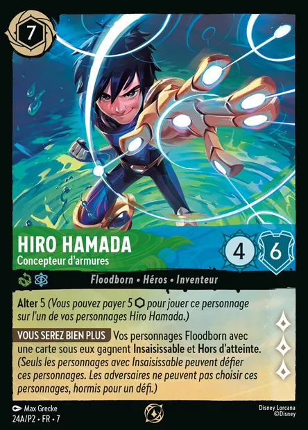 Hiro Hamada - Concepteur d'armures, carte Disney Lorcana P2-024a — extension P2