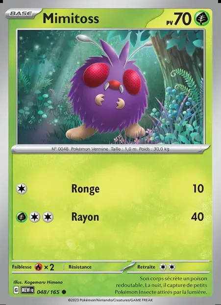 Mimitoss, carte Pokémon MEW 048 — extension 151