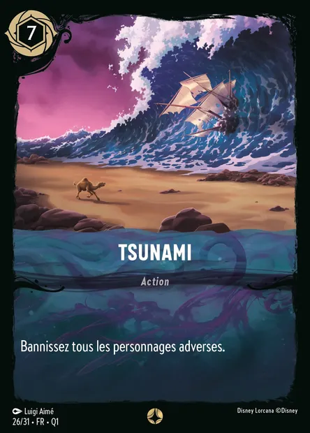 Tsunami, carte Disney Lorcana Q1-026 — extension Quête des Illumineurs - Menace des profondeurs