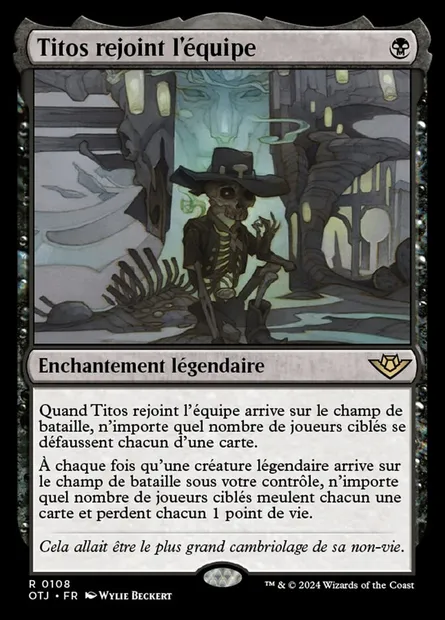 Titos rejoint l'équipe, carte Magic OTJ 108 — extension Outlaws of Thunder Junction