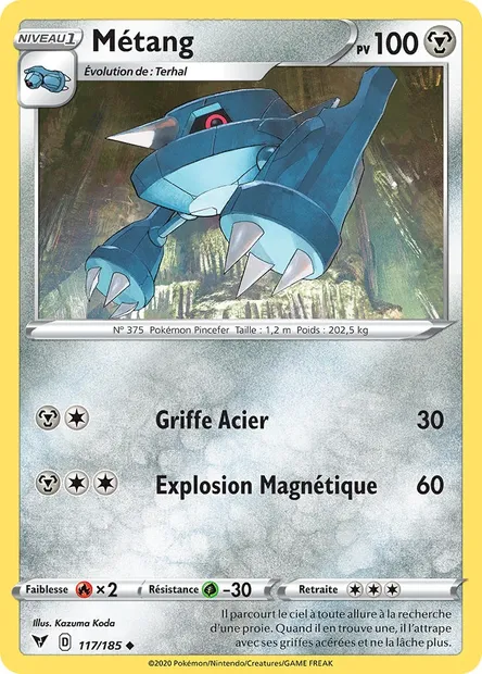Métang, carte Pokémon VIV 117 — extension Voltage Éclatant