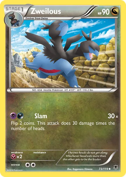 Zweilous, Pokémon card PHF 73 — Phantom Forces set