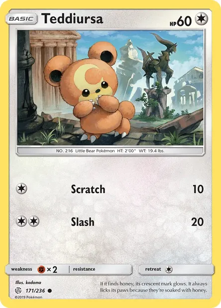 Teddiursa, Pokémon card CEC 171 — Cosmic Eclipse set