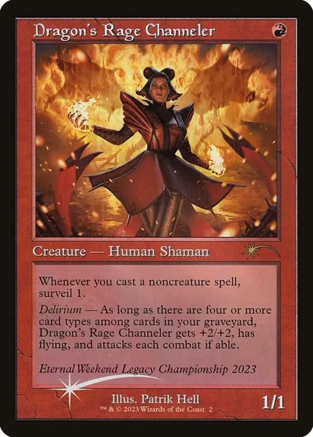 Dragon's Rage Channeler, Magic card PEWK 2023b — Eternal Weekend set