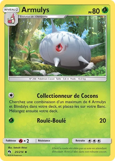 Armulys, carte Pokémon LOT 25 — extension Tonnerre Perdu