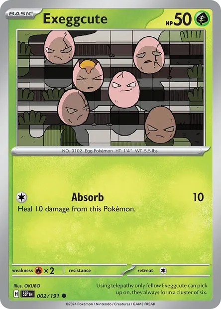 Exeggcute, Pokémon card SSP 002 — Surging Sparks set