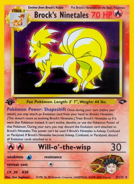 Brock's Ninetales, carte Pokémon GC 3 — extension Gym Challenge
