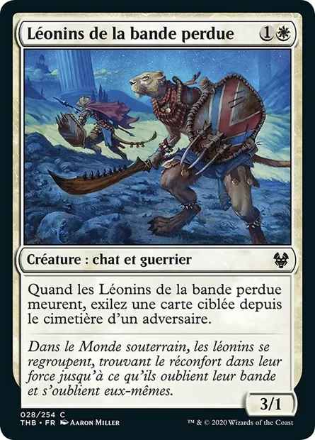 Léonins de la bande perdue, carte Magic THB 28 — extension Theros Beyond Death