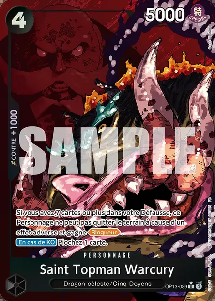 Saint Topman Warcury, carte One Piece OP13-089 — extension SUCCESSEURS
