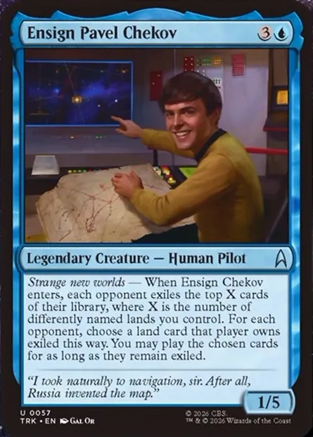 Ensign Pavel Chekov, carte Magic TRK 57 — extension Star Trek