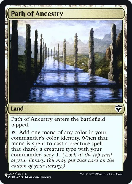 Path of Ancestry, Magic card PLST CMR-353 — The List set