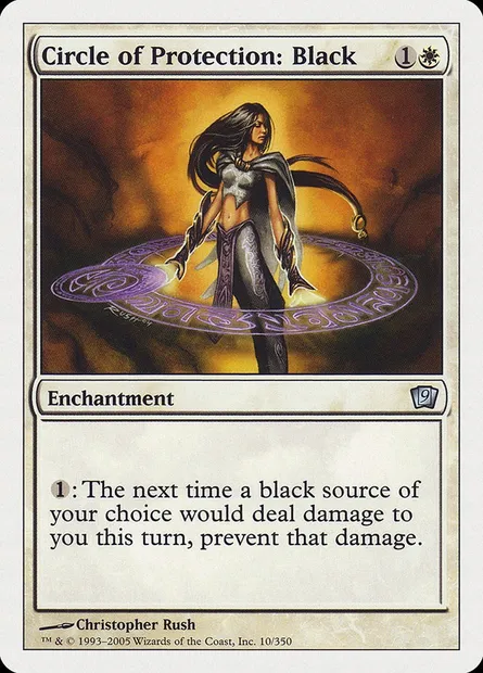 Circle of Protection: Black, Magic card 9ED 10 — Ninth Edition set