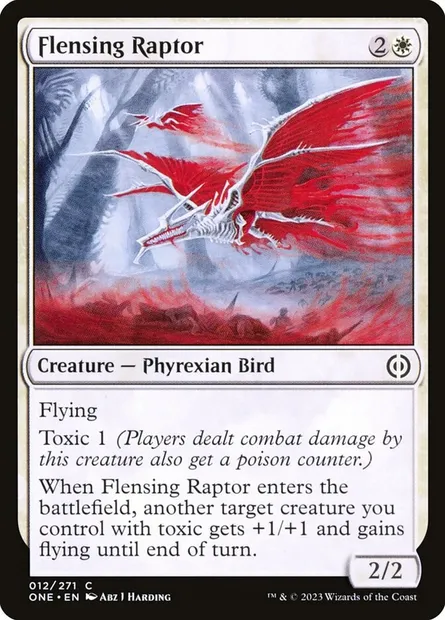 Flensing Raptor, Magic card ONE 12 — Phyrexia: All Will Be One set
