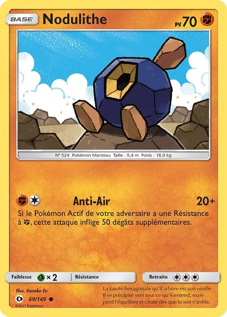 Nodulithe, carte Pokémon SUM 69 — extension Soleil et Lune