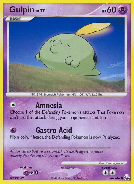 Gulpin, Pokémon card LA 98 — Legends Awakened set
